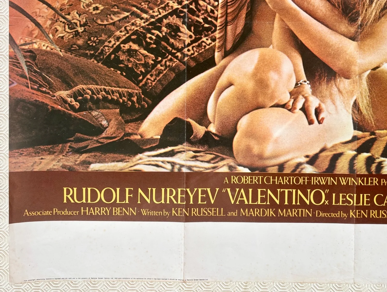 Valentino Original 1977 Movie Quad Poster Rudolf Nureyev Leslie Caron, image 2