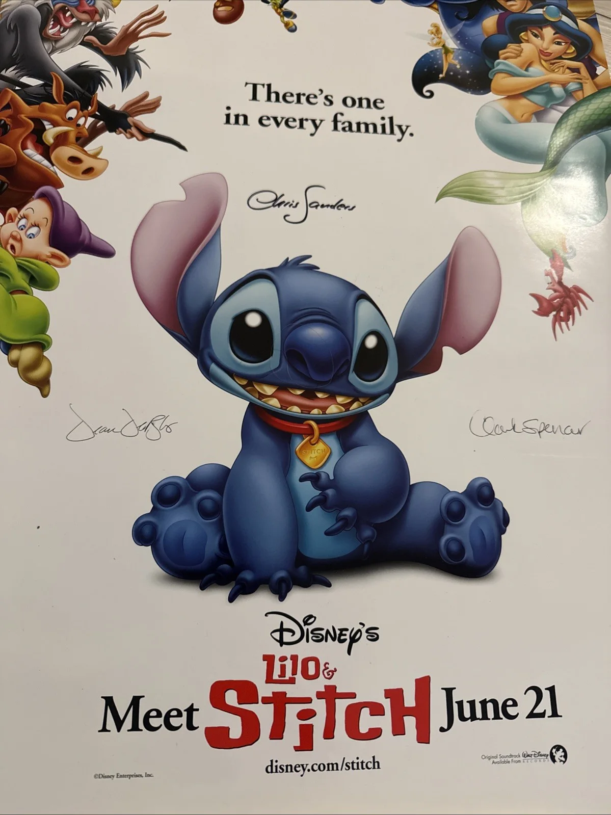 Chris Sanders — Disney LILO And Stitch Promo Poster Signed Clark Spencer Chris Sanders Deblois, изображение 5