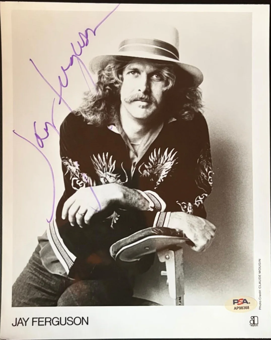 Jay R. Ferguson — JAY R. FERGUSON SIGNED 8X10 PHOTO THUNDER ISLAND SPIRIT & JO JO GUNNE PSA COA D