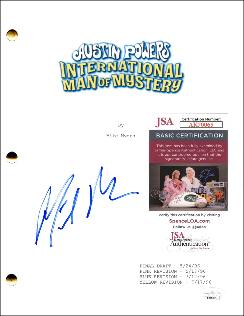 Mike Myers — Mike Myers Signed Autograph Austin Powers Full Script Screenplay w/ JSA COA, image 2