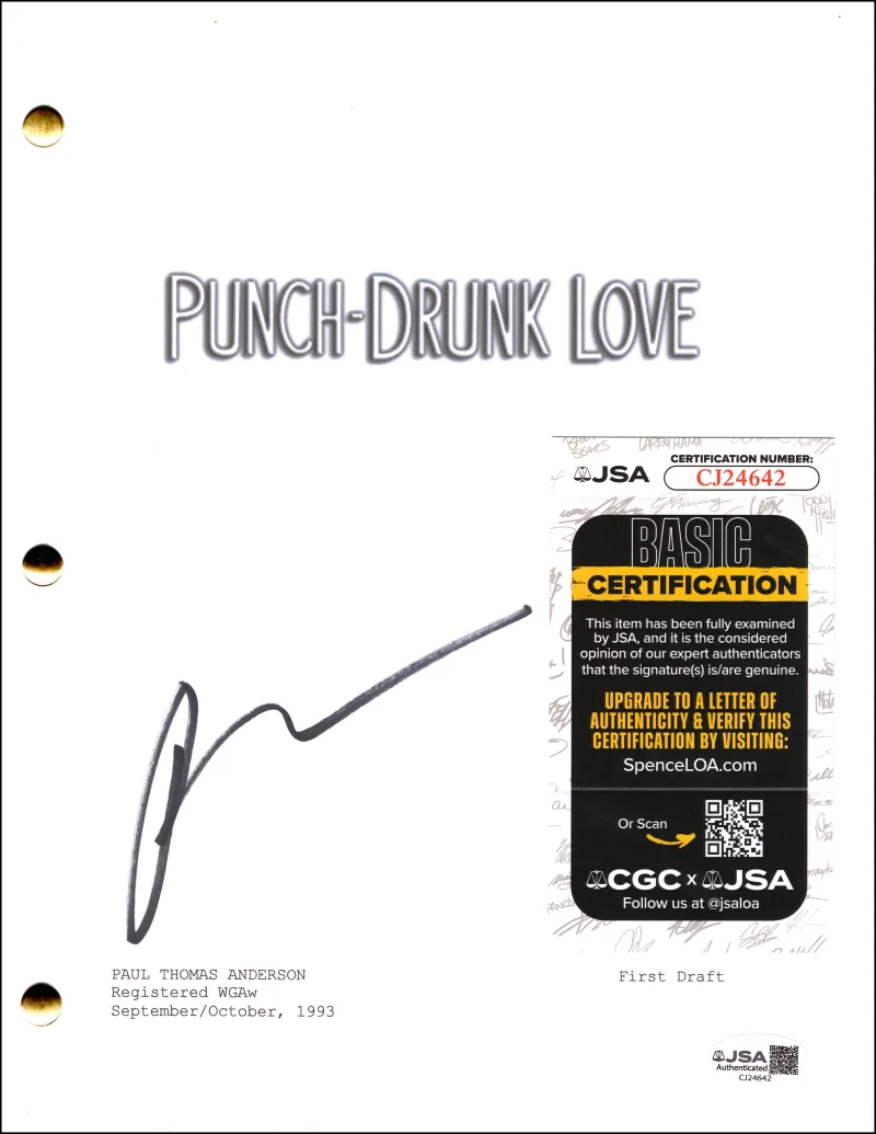 Paul Thomas Anderson — Paul Thomas Anderson Signed Autograph Punch-Drunk Love Movie Script w/ JSA COA, image 2