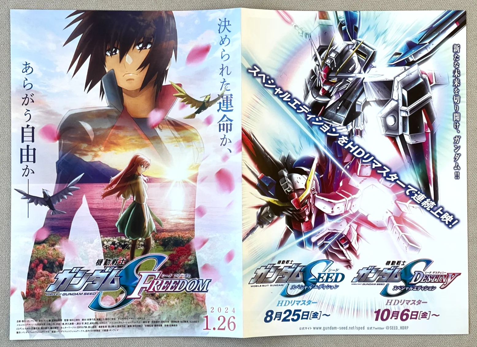 Mobile Suit Gundam SEED Freedom -2024 japan Chirashi movie mini poster B5, изображение 3