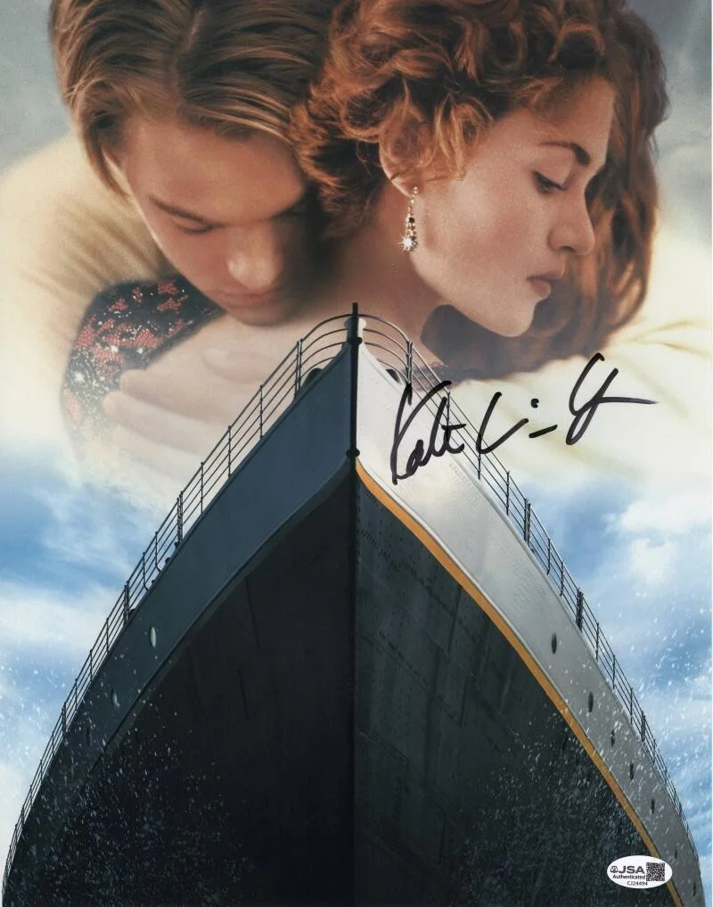 Kate Winslet — Kate Winslet Signed Autograph 11x14 Photo Titanic w/ Leonardo DiCaprio JSA COA