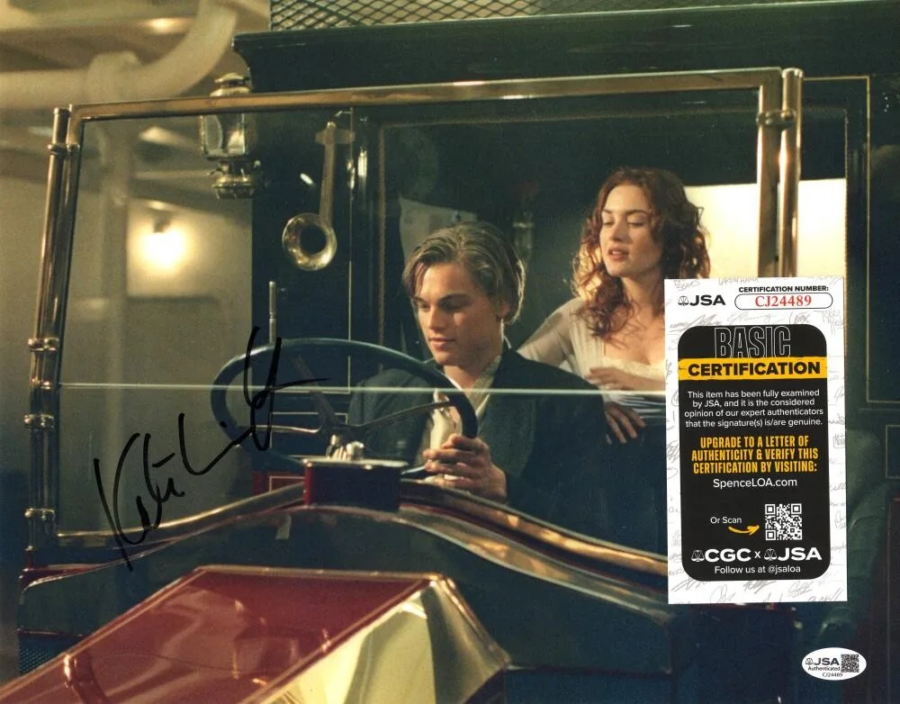 Kate Winslet — Kate Winslet Signed Autograph 11x14 Photo w/ Leonardo Dicaprio in Titanic COA, image 2