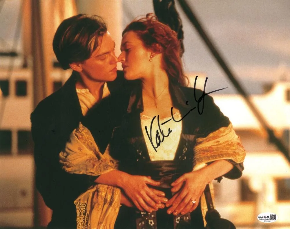 Kate Winslet — Kate Winslet Signed Autograph 11x14 Photo w/ Leonardo Dicaprio in Titanic JSA