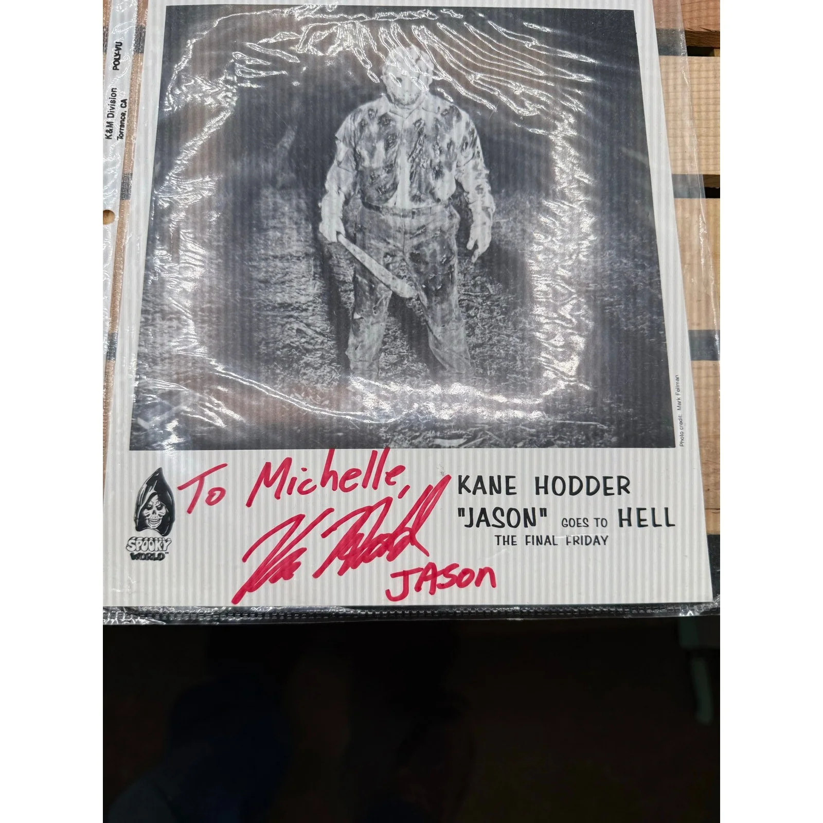 Kane Hodder Autographed “Jason Goes to Hell” 8x10 Press Photo- Red sig, изображение 5