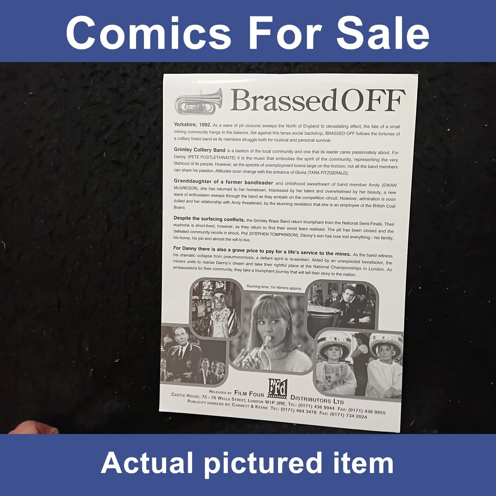 Brassed OFF movie - Original Press Brochure - Ewan McGregor (LOT#14462), image 2