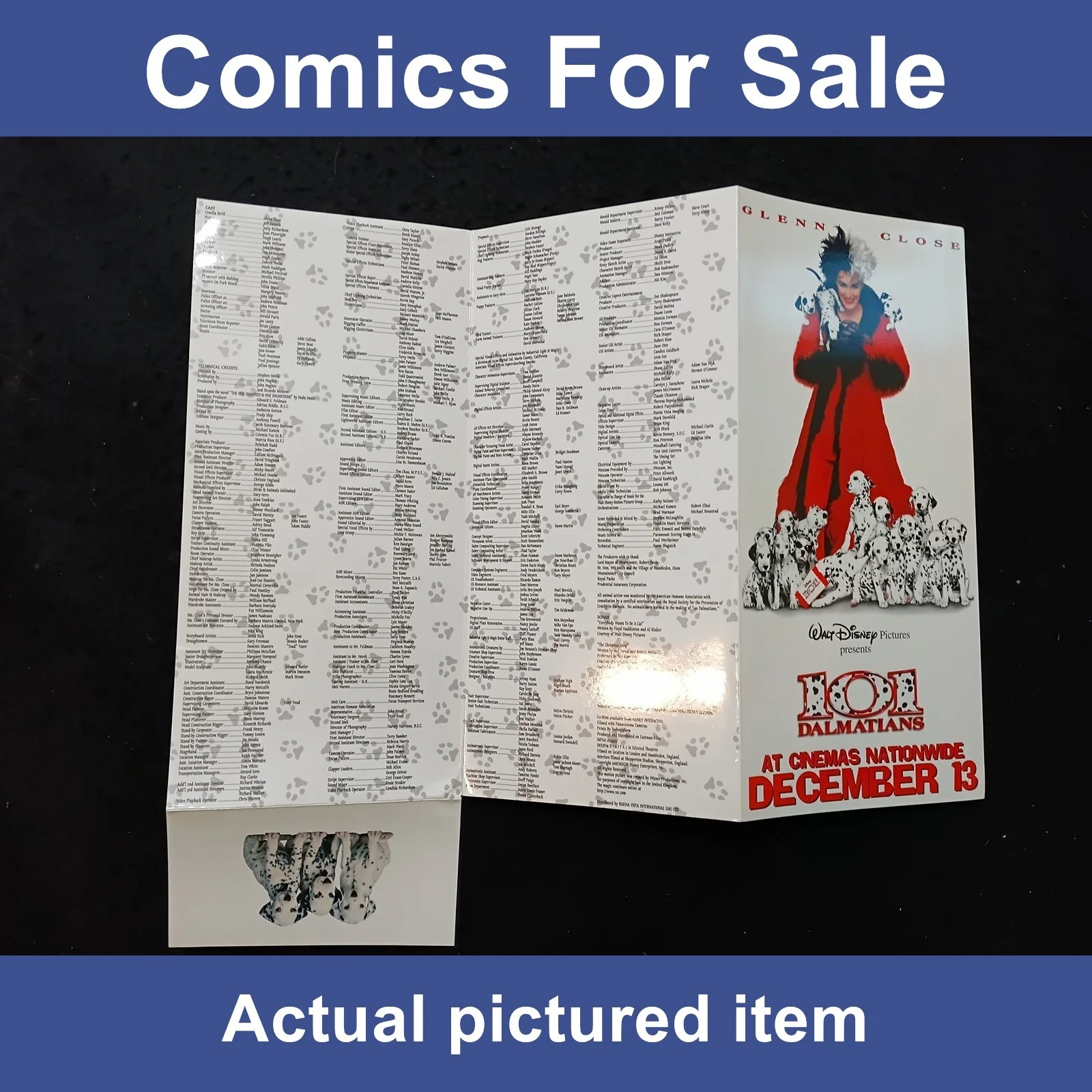 101 Dalmations - Walt Disney Glenn Close Cast Crew Prsss Kit Folder (LOT#14468), изображение 4