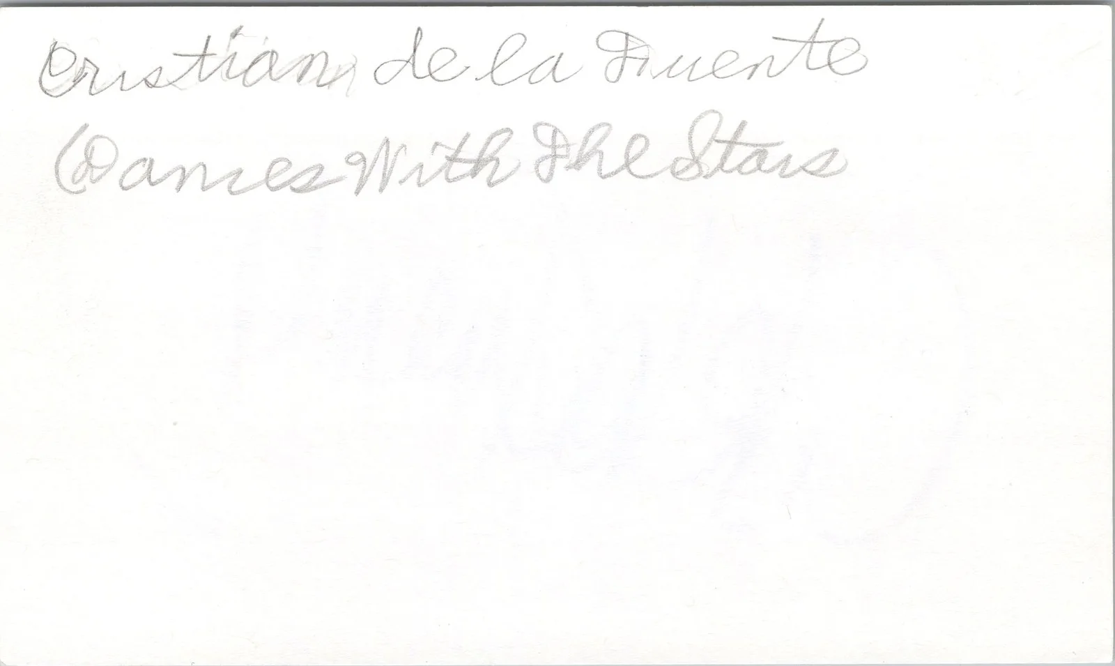 Cristian de la Fuente — Cristian de la Fuente Signed 3x5 Index Card Dancing With The Stars Autographed, image 2