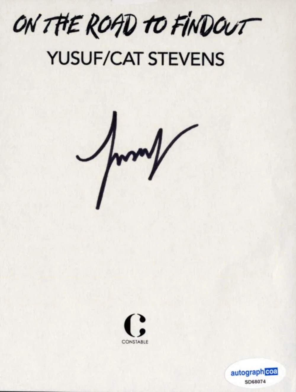 YUSUF ISLAM Cat Stevens SINGER - SONGWRITER autograph, signed book page in custo, image 2