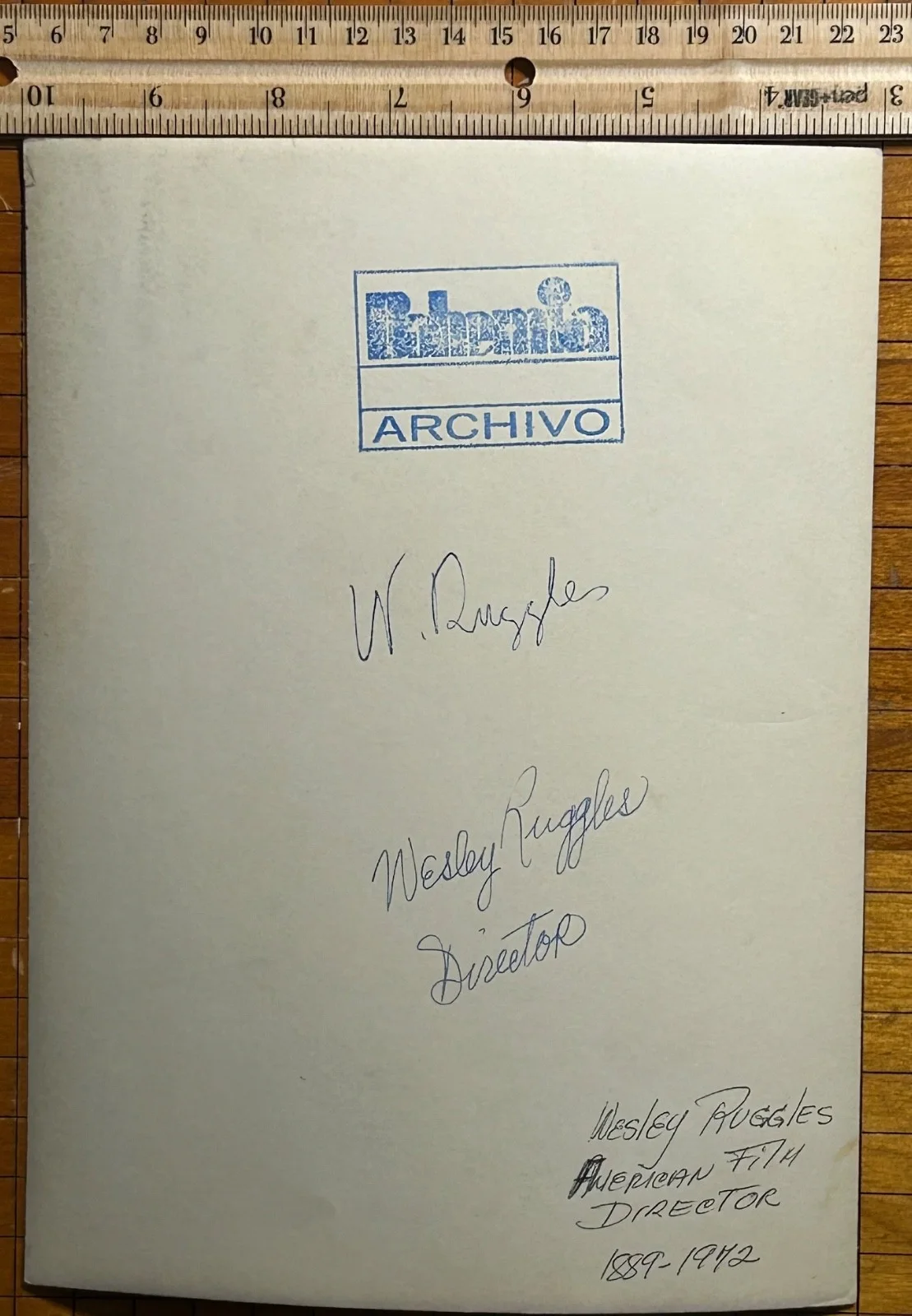 WESLEY RUGGLES—SIGNED PHOTO—Chaplin co-Star+Directed Lombard+West+Fields+Arthur, image 2