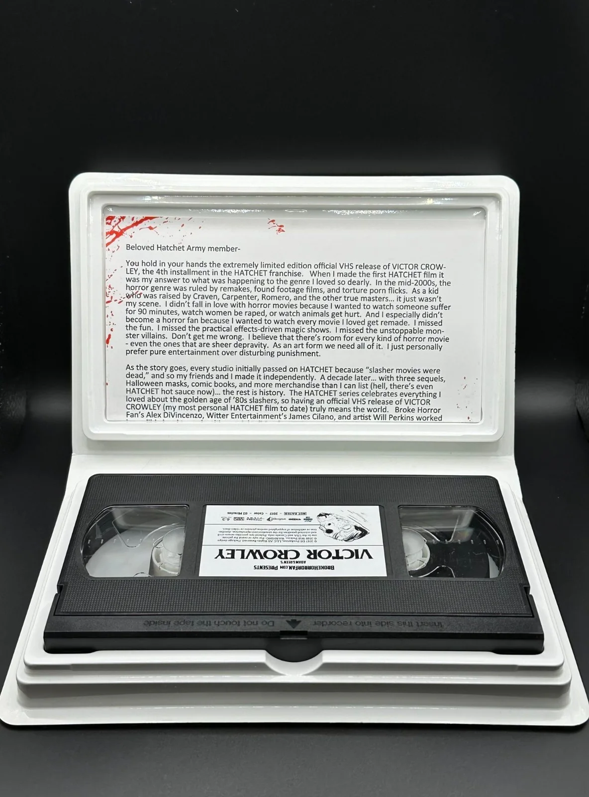 Kane Hodder Felissa Rose Adam Green Dave Sheridan — Victor Crowley VHS Bloody Edition SIGNED Kane Hodder Felissa Rose Adam Green, изображение 3
