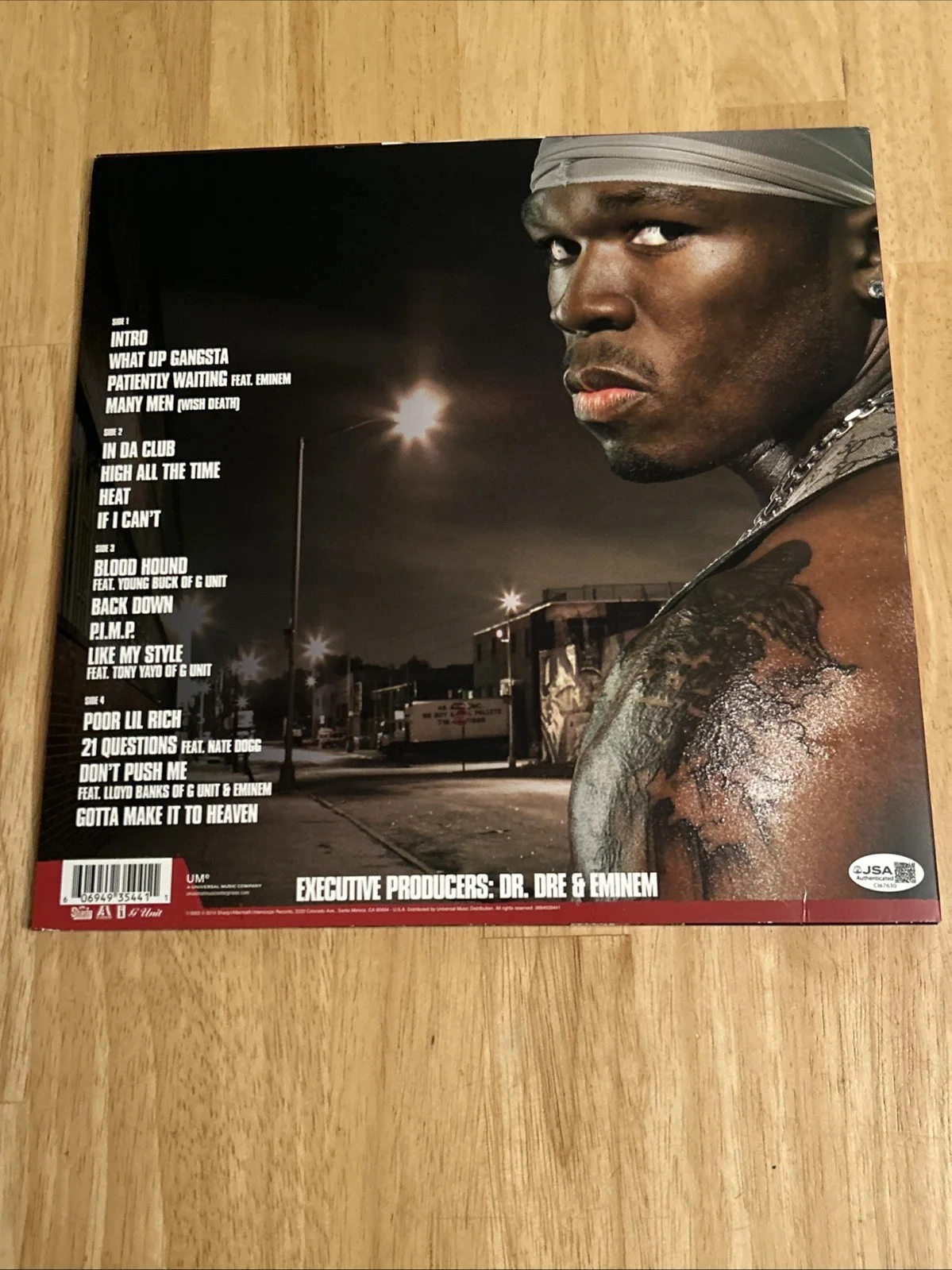 Álbum de vinil autografado Get Rich Or Die Tryin 50 centavos certificado JSA, изображение 3