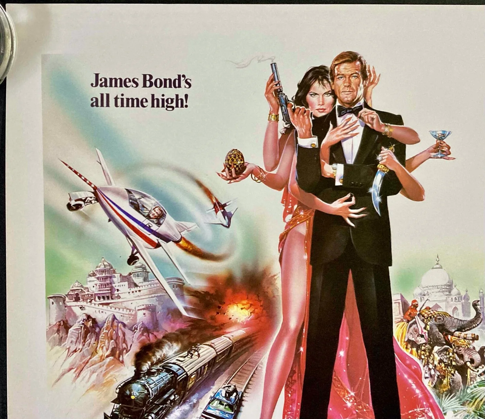 Octopussy Original Mini Quad Movie Cinema Poster Roger Moore James Bond RARE, изображение 2