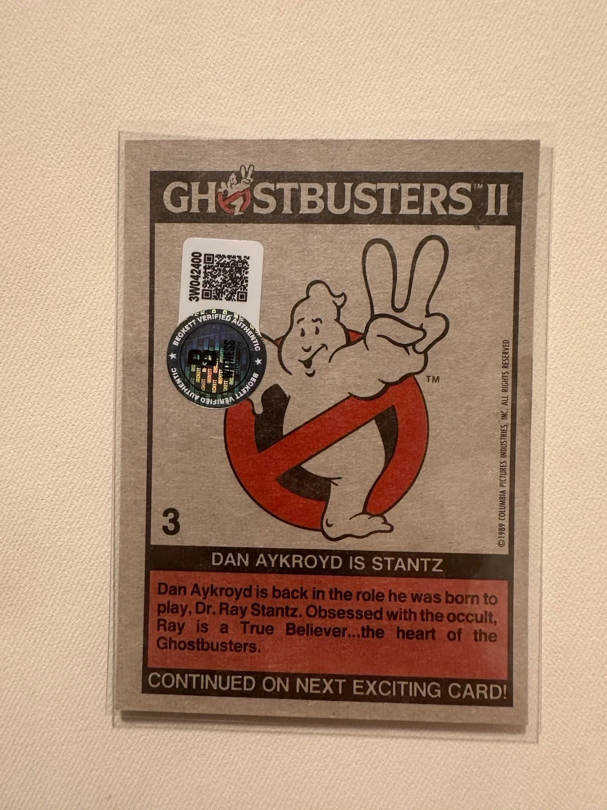 Dan Aykroyd — Dan Aykroyd Topps Ghostbusters Signed Trading Card, image 2