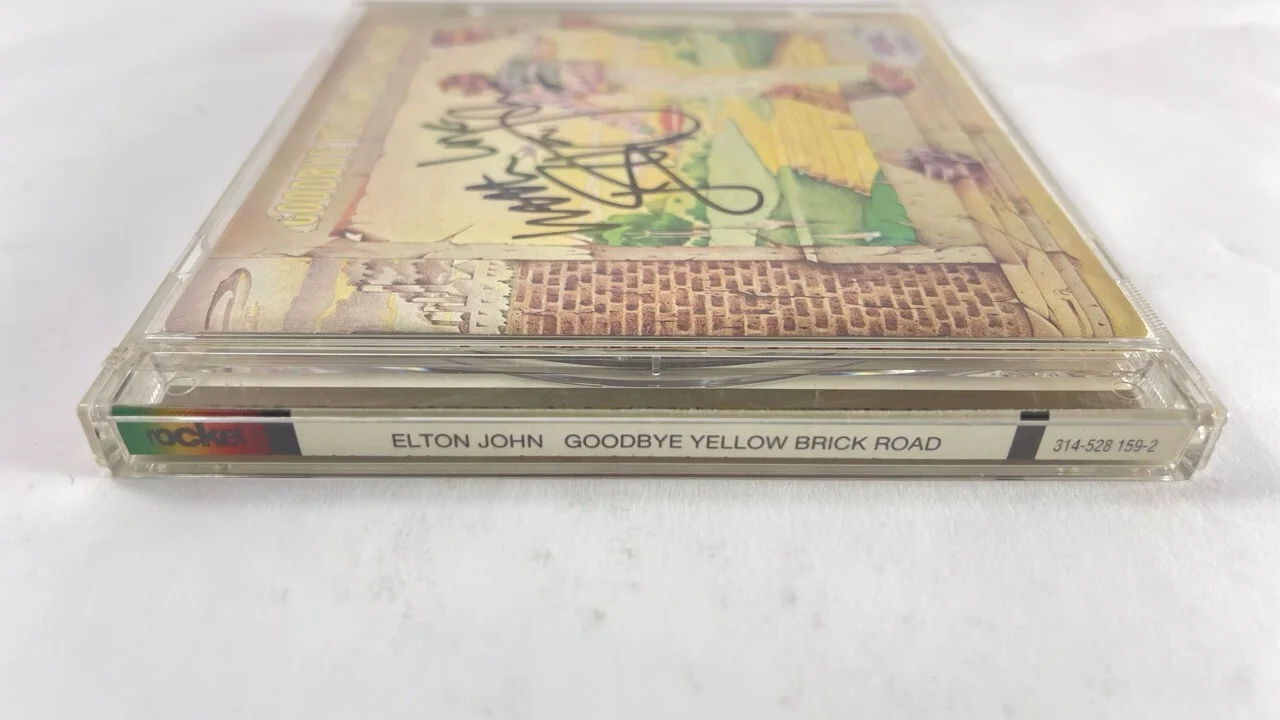 Elton John — Elton John Signed Autograph Goodbye Yellow Brick Road CD Display w/ PSA DNA, image 4
