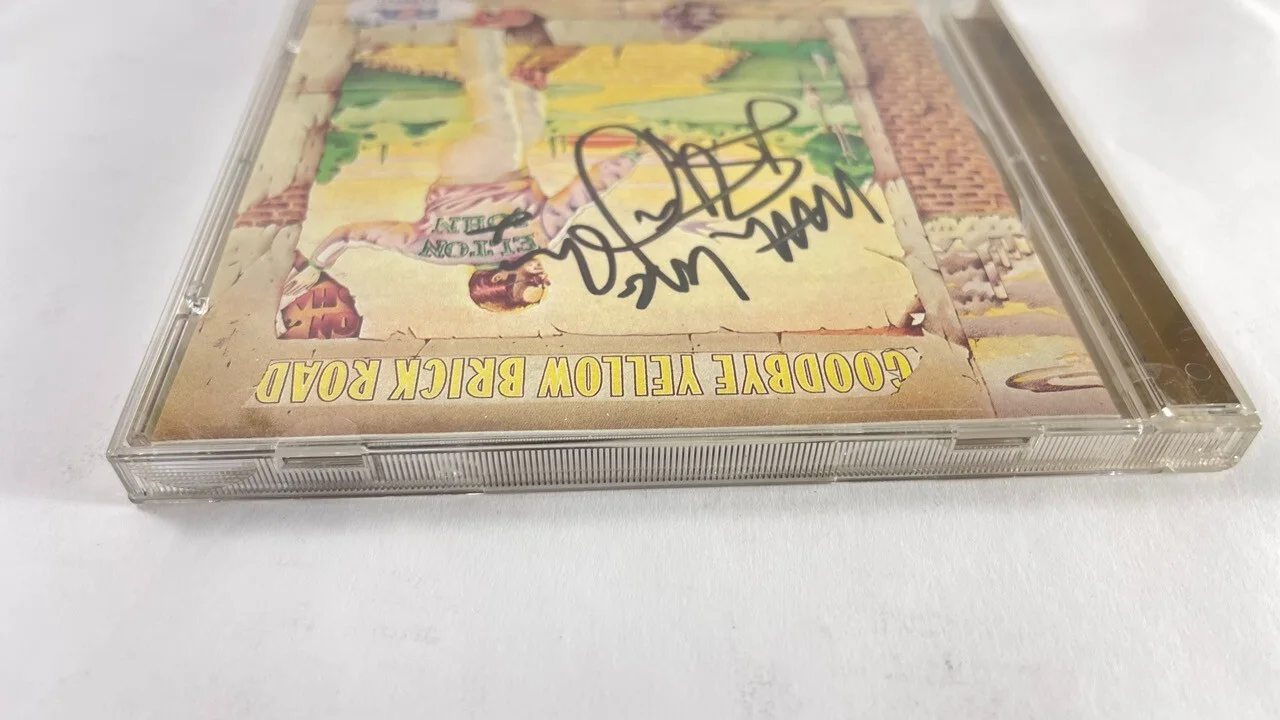 Elton John — Elton John Signed Autograph Goodbye Yellow Brick Road CD Display w/ PSA DNA, image 5
