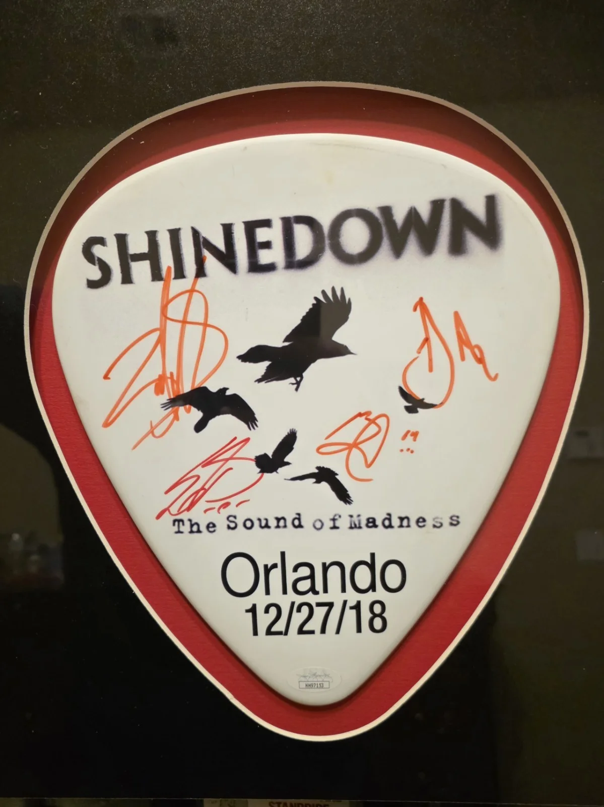Shinedown Signed Autographed Oversized Guitar Pick JSA COA, image 3
