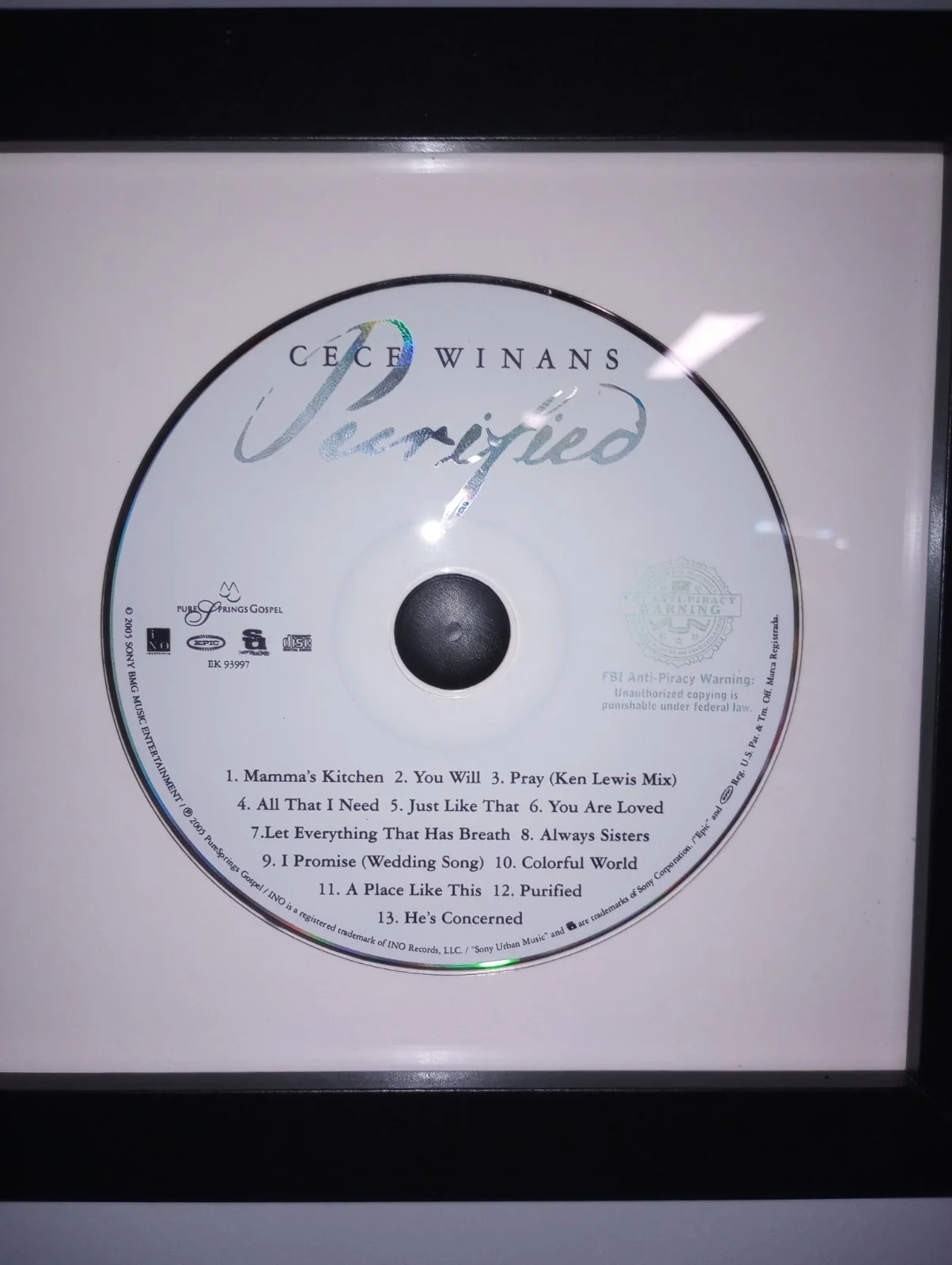 CECE WINANS SIGNED + FRAMED PURIFIED CD - AUTOGRAPHED BOOKLET- 2005 - RARE!, image 3