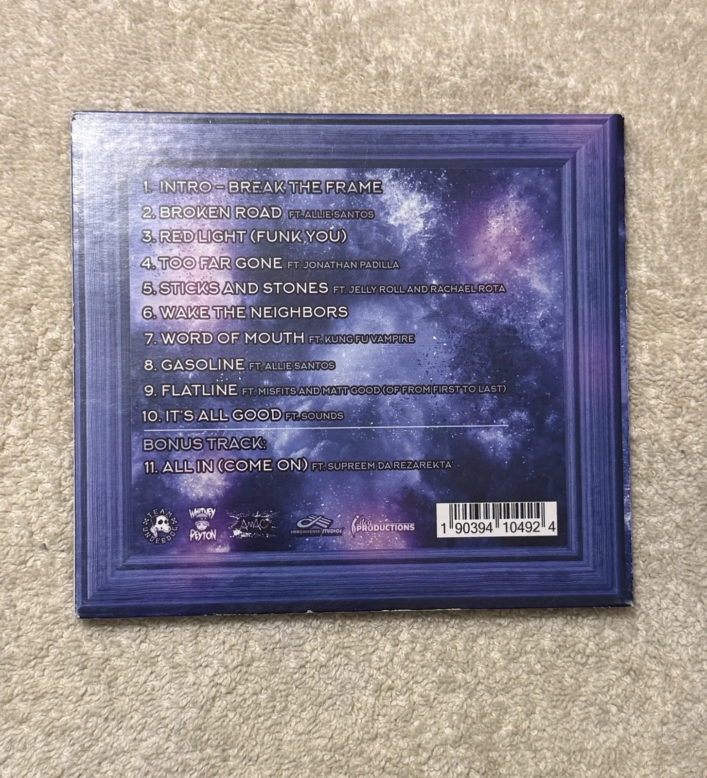WHITNEY PEYTON “Break The Frame” Album Signed CD ALPHA HOWSE Buzz Records RARE, image 3