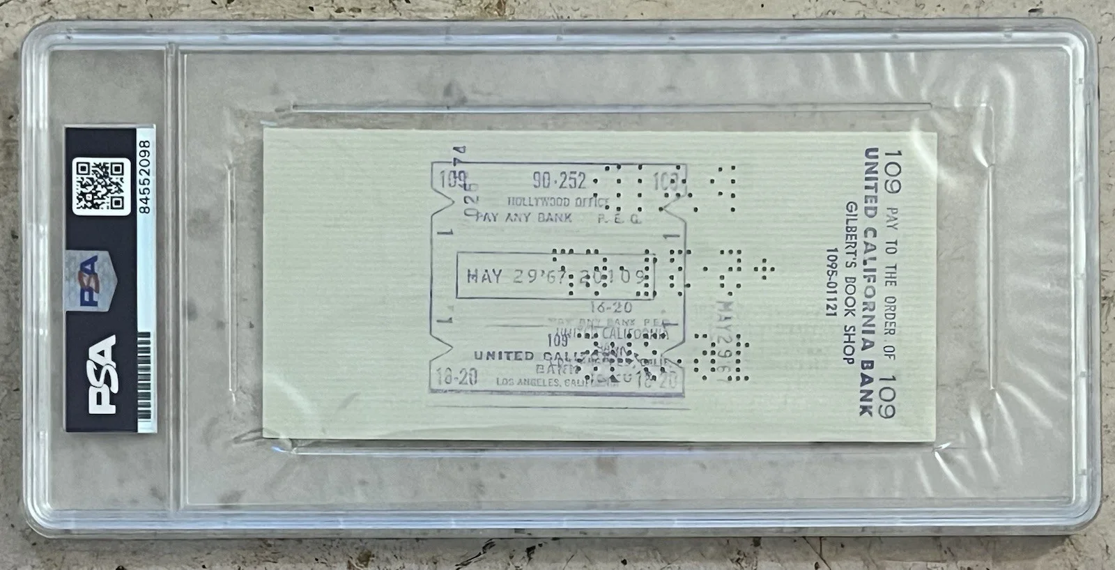 Bruce Lee — 1967 Bruce Lee Signed Bank Check *PSA Slab* Kato Green Hornet Enter The Dragon!, изображение 2