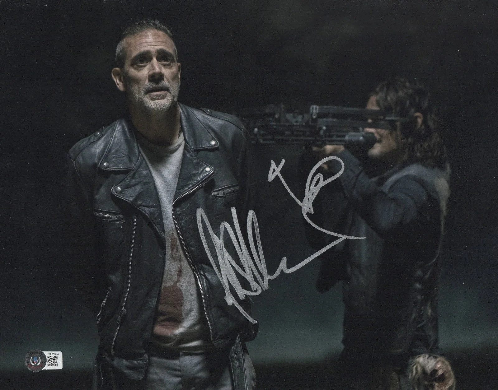 Jeffrey Dean Morgan & Norman Reedus — Jeffrey Dean Morgan Norman Reedus Signed Auto The Walking Dead 11x14 Photo BAS