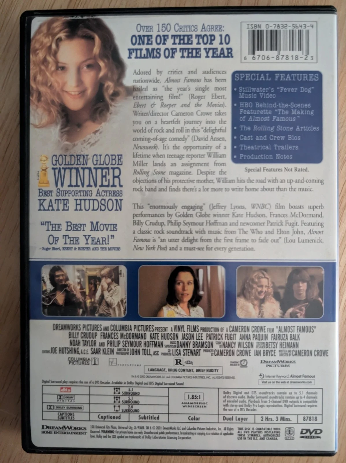 Kate Hudson, Billy Crudup, Jason Lee — KATE HUDSON signed ALMOST FAMOUS dvd cover + BILLY CRUDUP & JASON LEE, image 5