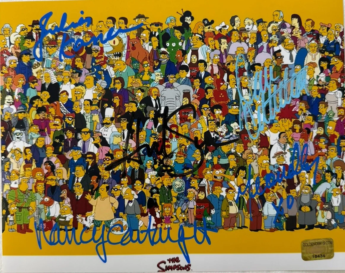 NANCY CARTWRIGHT, DAN CASTELLANETA, HANK AZAIRA & JULIA KAVNER — Nancy Cartwright, Castellaneta, Azaira, Kavner ‘Simpsons’ Signed Auto 10x8 W/COA