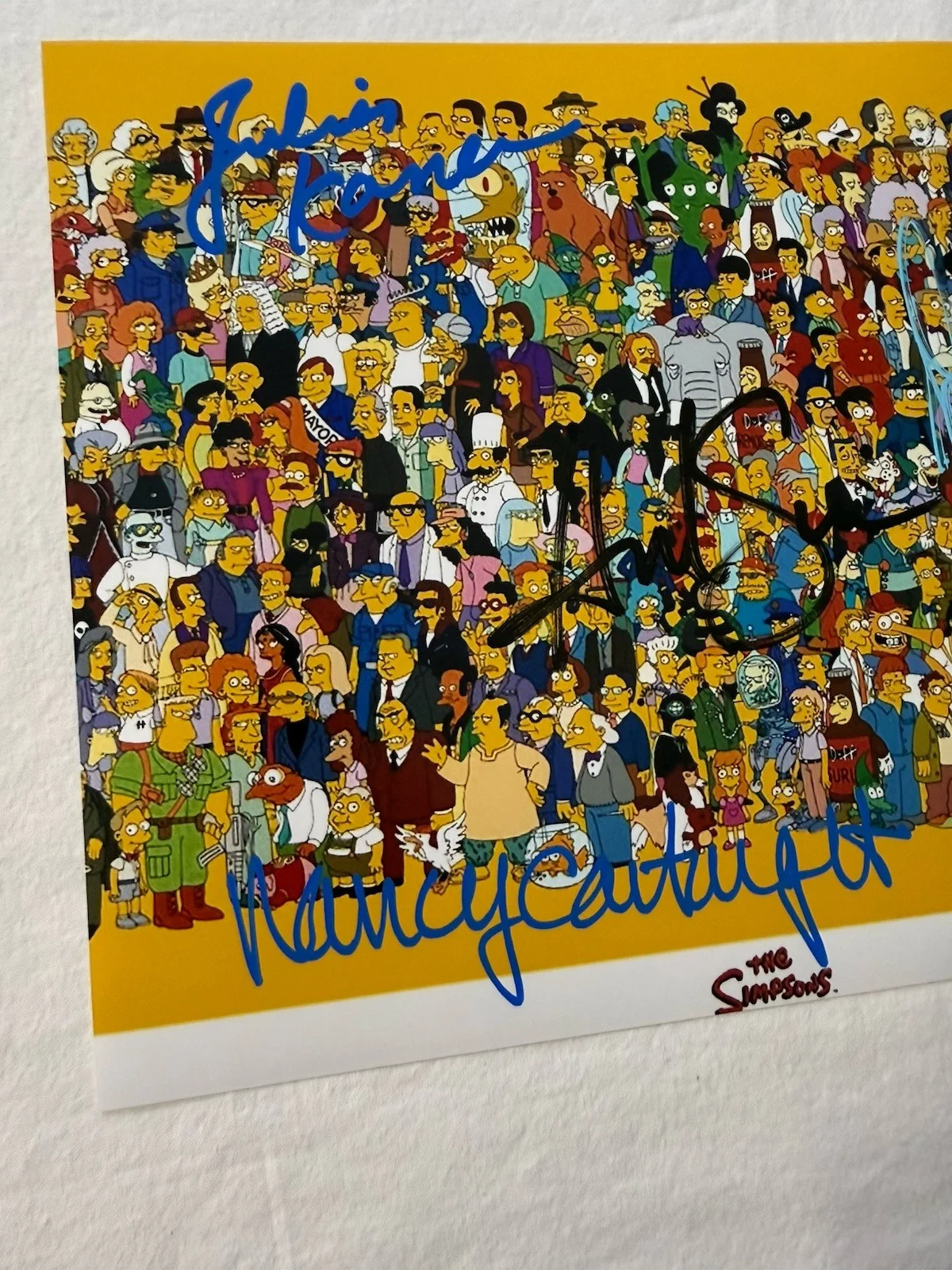 NANCY CARTWRIGHT, DAN CASTELLANETA, HANK AZAIRA, JULIA KAVNER — Nancy Cartwright, Castellaneta, Azaira, Kavner ‘Simpsons’ Signed Auto 10x8 W/COA, изображение 4