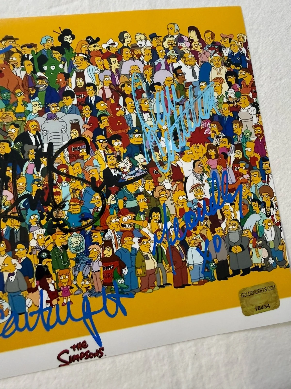 NANCY CARTWRIGHT, DAN CASTELLANETA, HANK AZAIRA, JULIA KAVNER — Nancy Cartwright, Castellaneta, Azaira, Kavner ‘Simpsons’ Signed Auto 10x8 W/COA, изображение 5