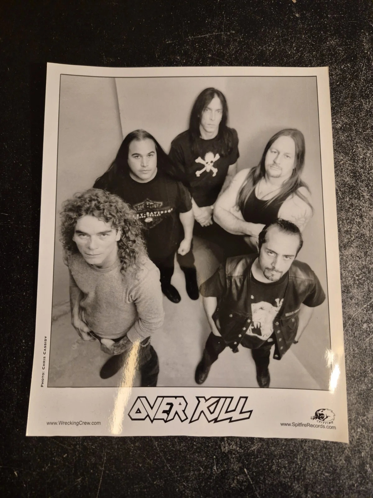 2 Overkill B&W Promo Photos 1 1993 Era Lineup Signed By Band/1 Spitfire Rec. Era, image 3