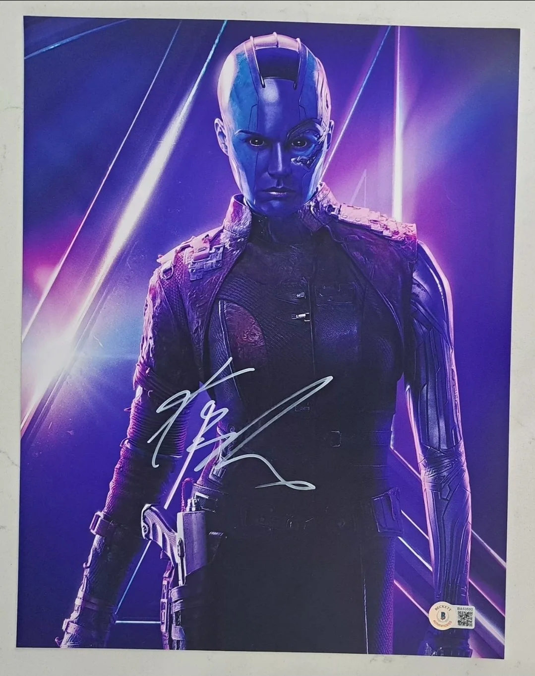 KAREN GILLAN as NEBULA Signed Gaurdians of the Galaxy 11x14 Photo Beckett Marvel, изображение 2
