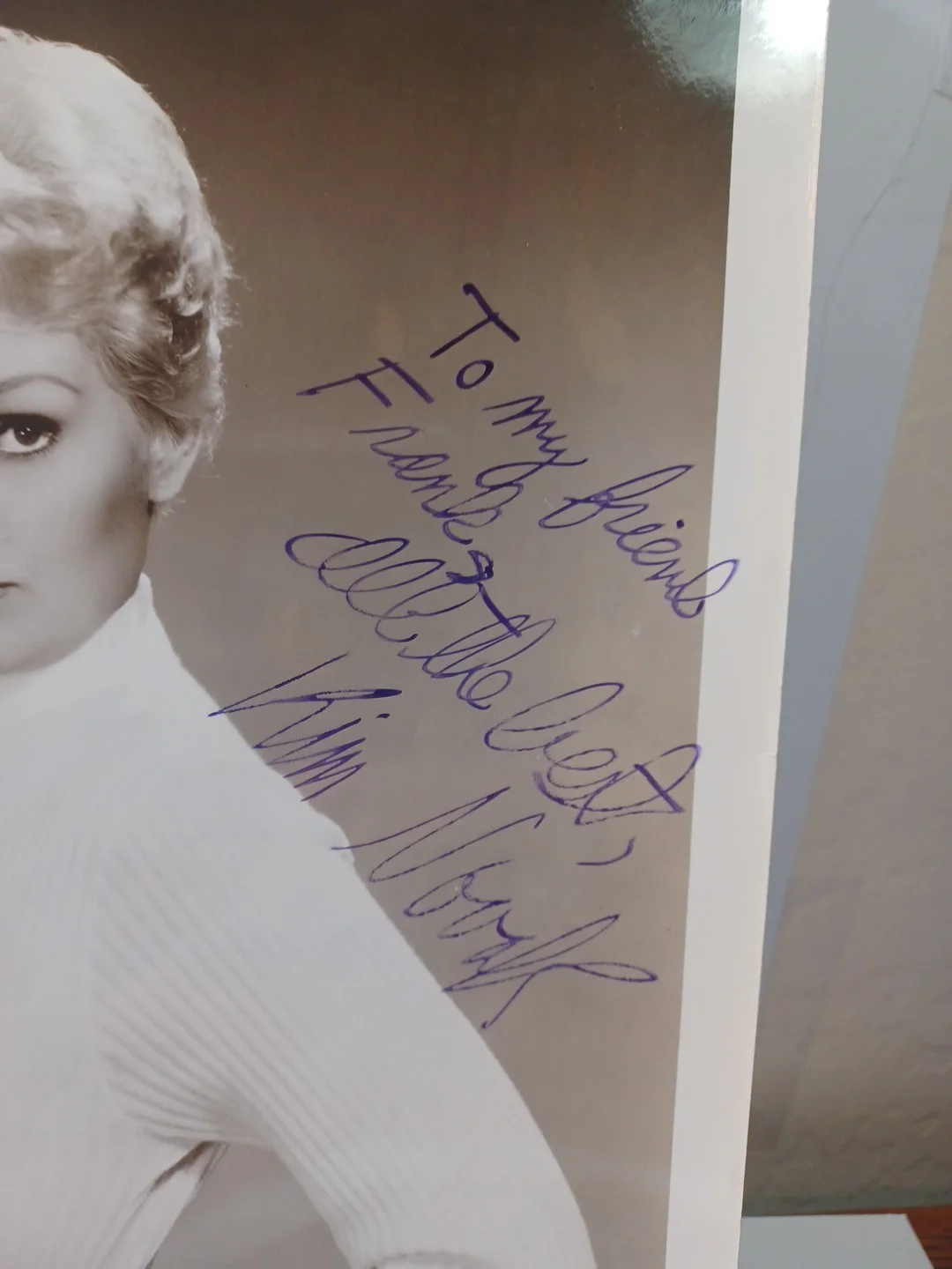 Vintage American Actress & Painter Kim Novak Autographed ORG Photo 8 x 10 JRR23, изображение 2