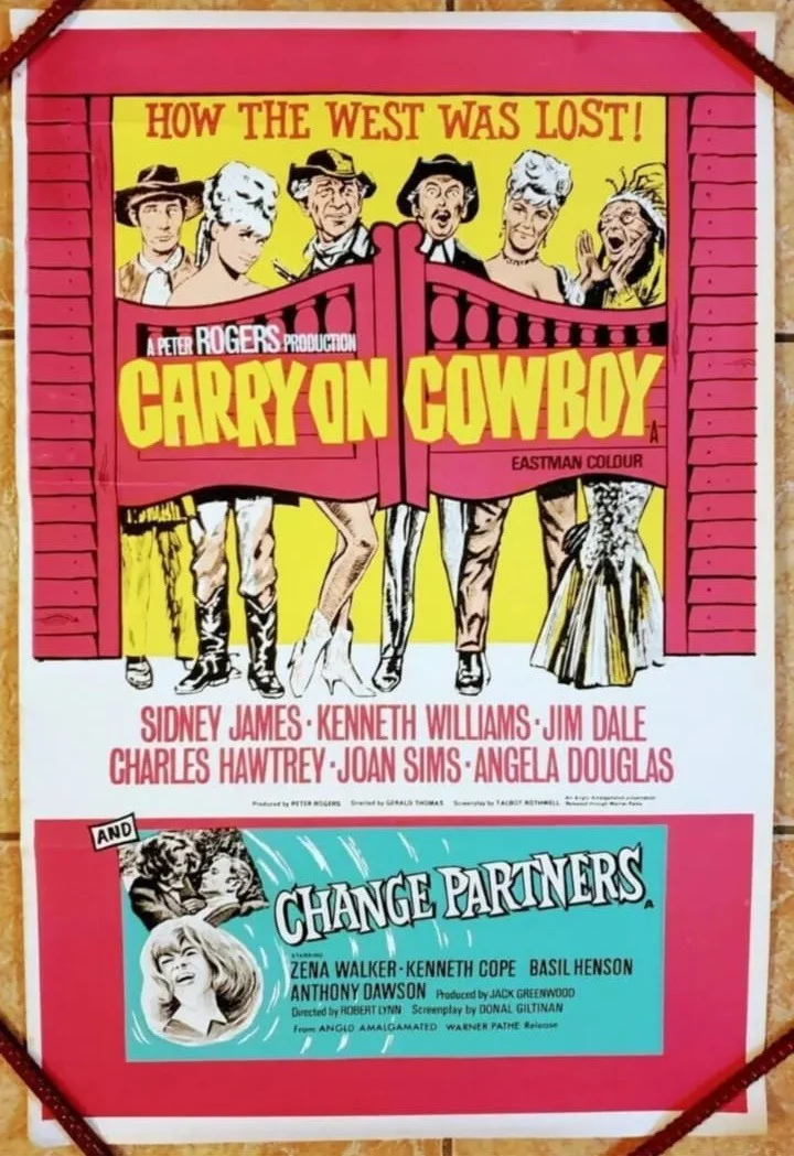 CARRY ON SCREAMING AND COWBOY 2 DOUBLE CROWN 1966 ORIGINAL POSTER 30x 20 ", изображение 2