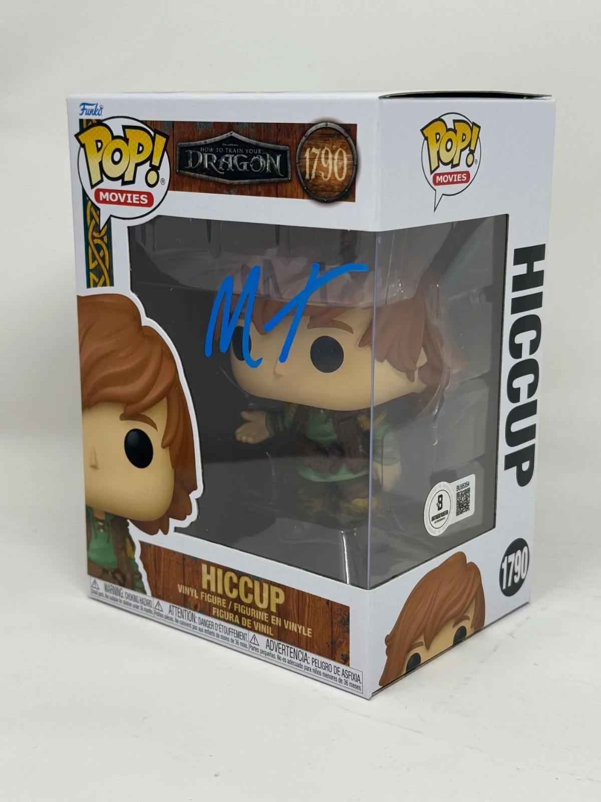 Mason Thames — Mason Thames Signed Hiccup Funko Pop How To Train Your Dragon Autograph BAS COA, изображение 2