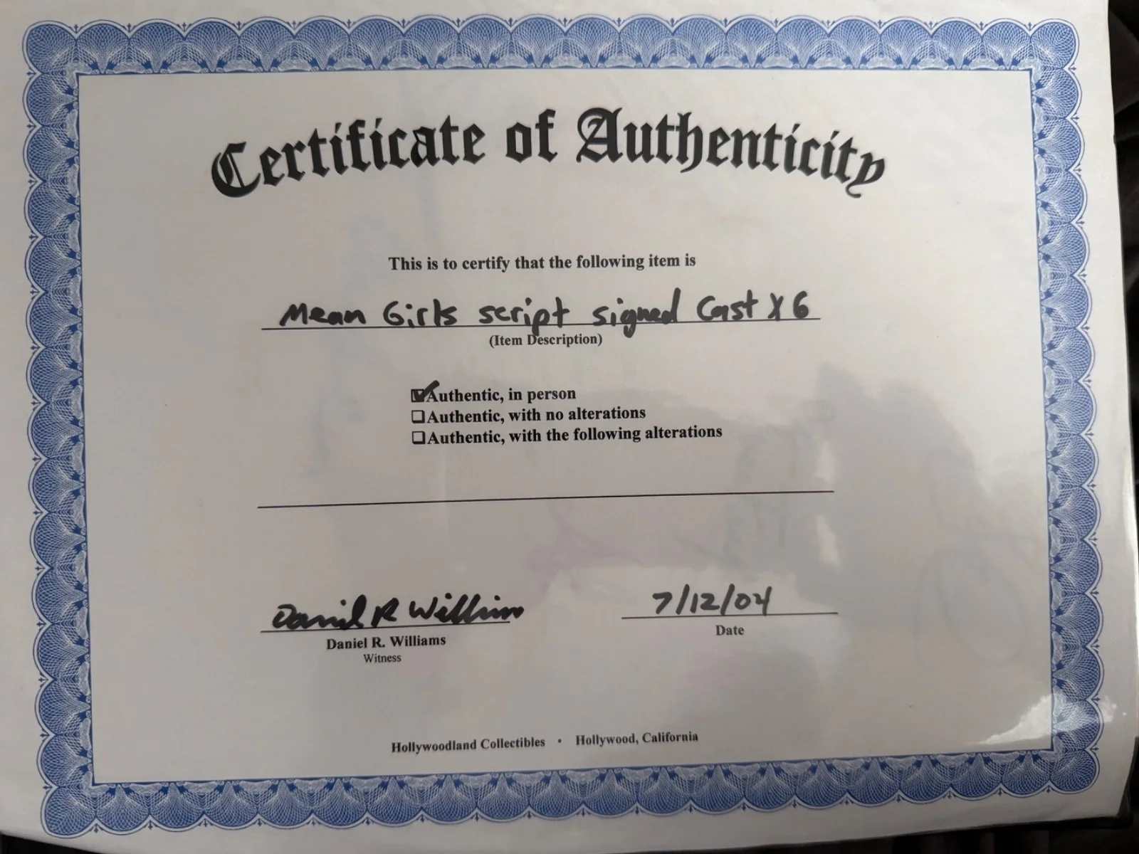Cast Autographed Script From Mean Girls with a COA, image 3