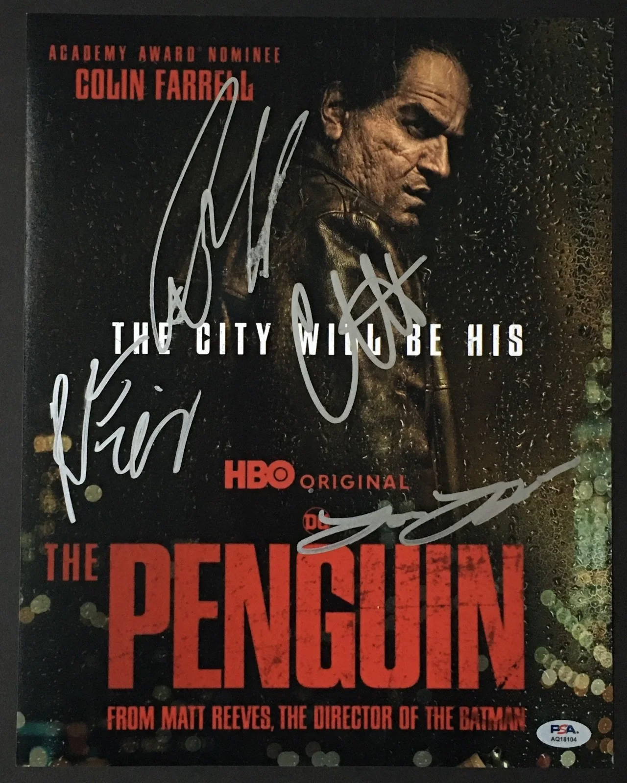 Colin Farrell, Cristin Milioti, Rhenzy Feliz, Lauren LeFranc — THE PENGUIN CAST 4 SIGNED 11X14 PHOTO PSA DNA COLIN FARRELL CRISTIN MILIOTI