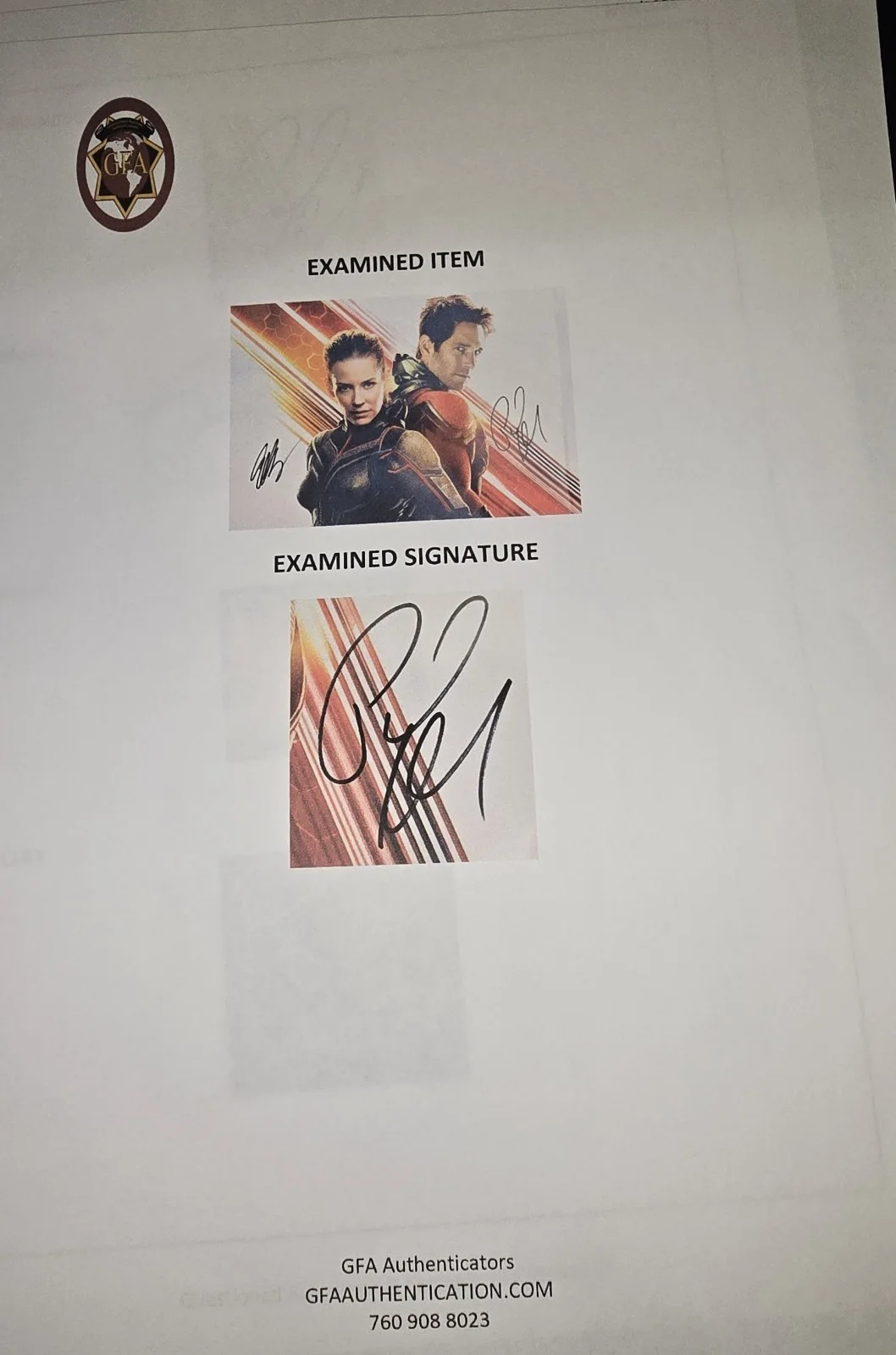 Paul Rudd, Evangeline Lilly — Paul Rudd & Evangeline Lilly Dual-Signed Ant-Man & The Wasp 8x10 Photo – COA, image 4