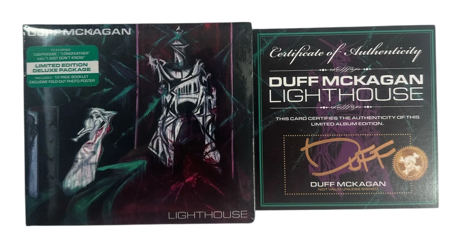 Duff McKagan Signed Lighthouse CD Sealed Limited Edition Autograph Card, image 2
