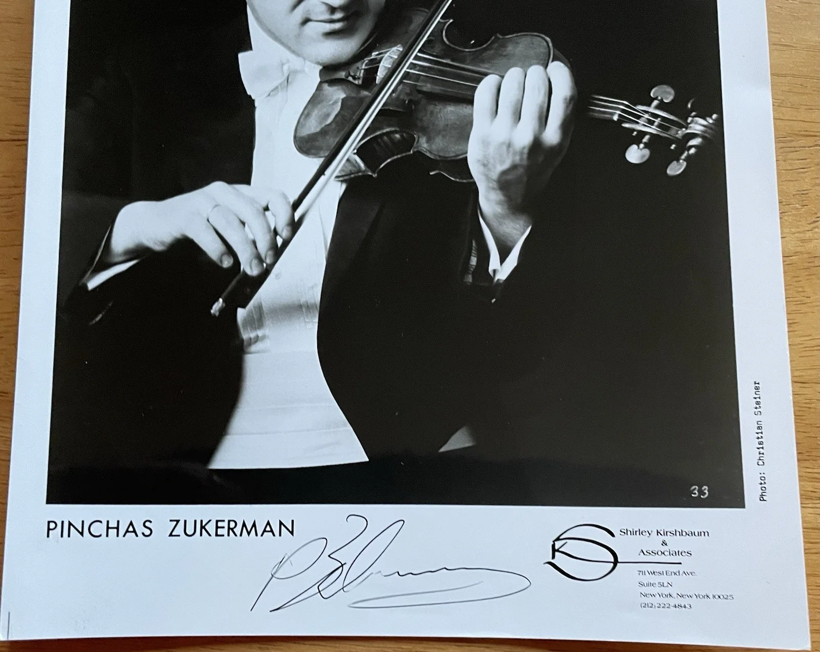 Israeli Violinist Pinchas Zukerman Autograph Photo, изображение 2