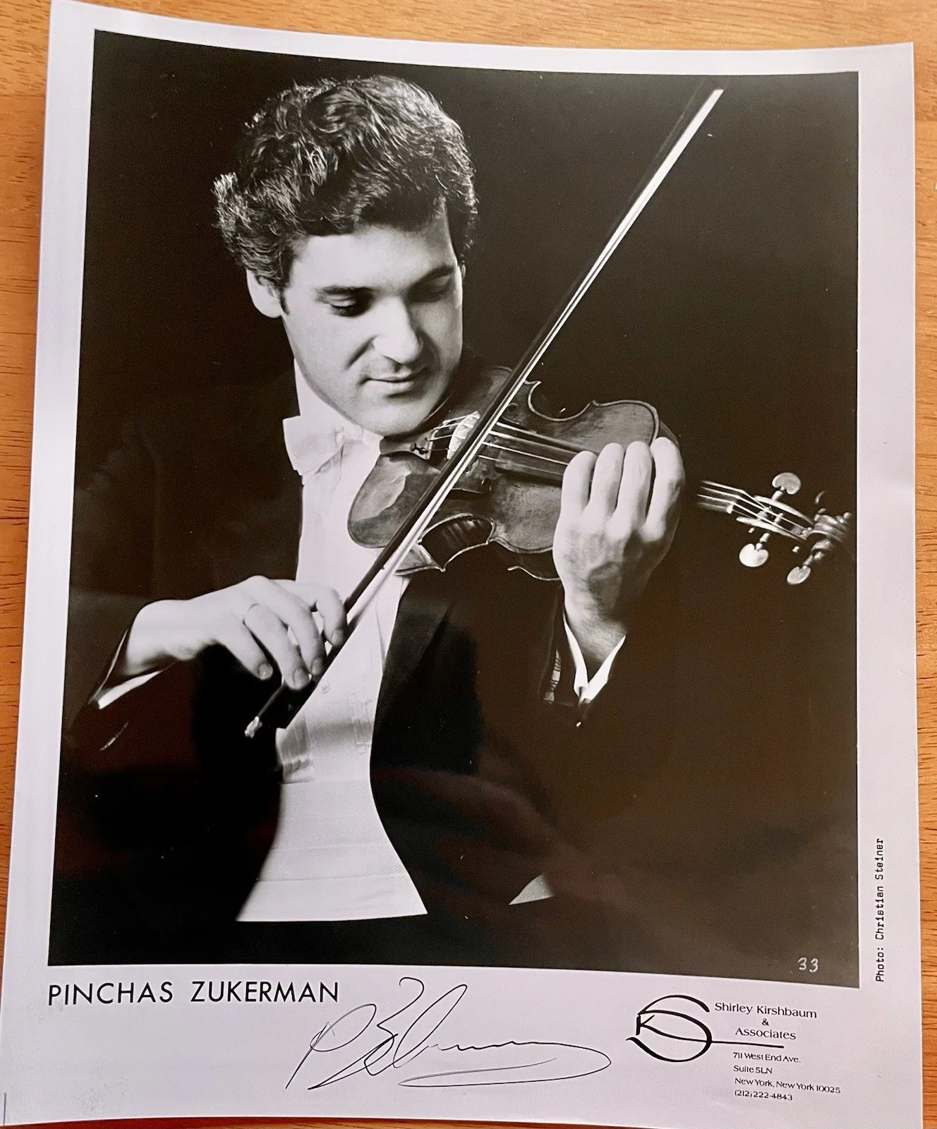 Israeli Violinist Pinchas Zukerman Autograph Photo, изображение 3