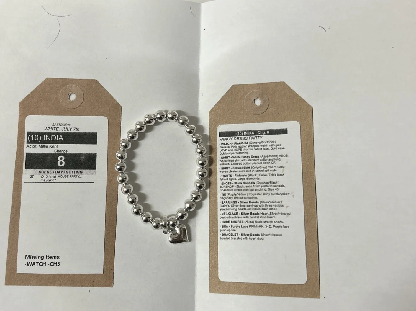 Saltburn Screen India Bracelet Used Movie Prop Film TV COA Thriller Horror Worn, изображение 5