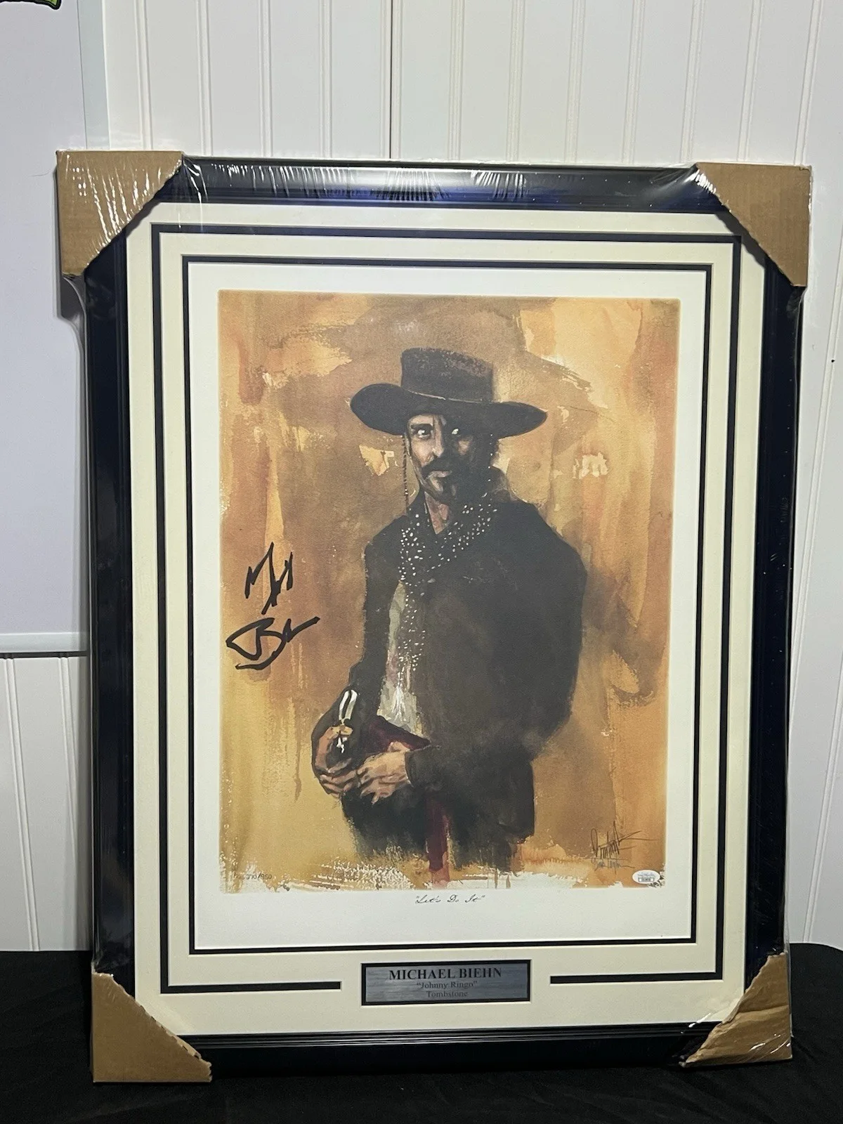 Michael Biehn — Michael Biehn Signed And Framed 20x24 Canvas Tombstone Johnny Ringo JSA