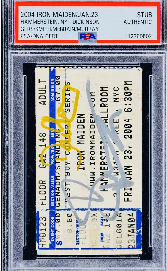Iron Maiden Band Signed 2004 Ticket Autograph Dickinson Murray McBrain PSA/DNA, image 3