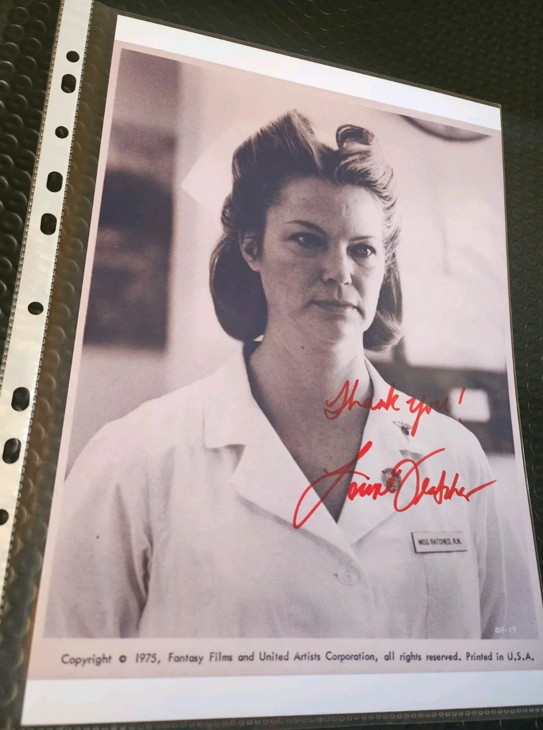 ORIGINAL AUTOGRAPH BY LOUISE FLETCHER 'NURSE RATCHED' CUCKOO'S NEST 12X9IN COA, изображение 3