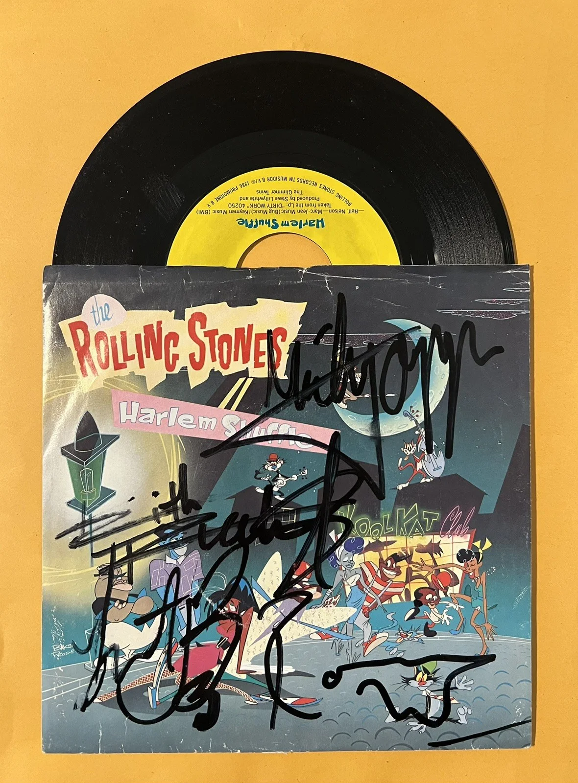The Rolling Stones Entire Band Signed Harlem Shuffle M Jagger K Richards R Wood, изображение 3
