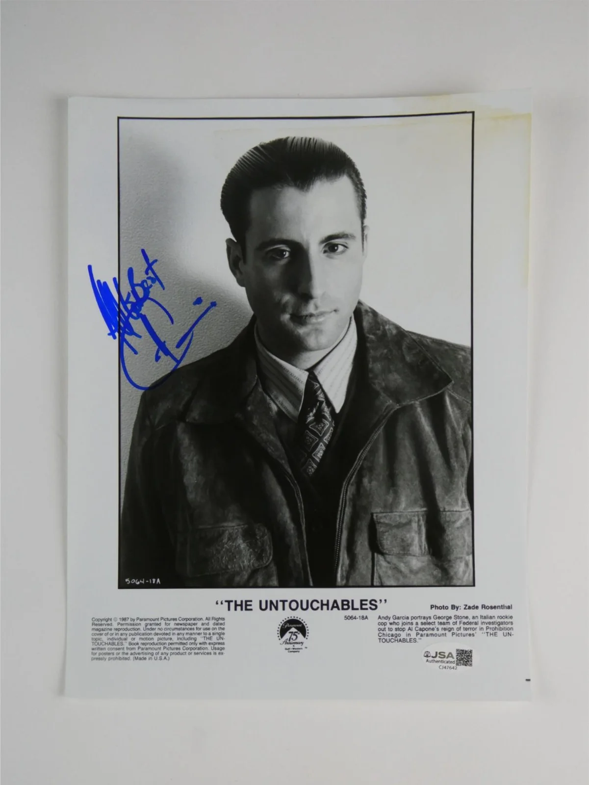 Andy Garcia — Andy Garcia Signed 8x10 Promo Photo The Untouchables Autographed JSA COA, image 2