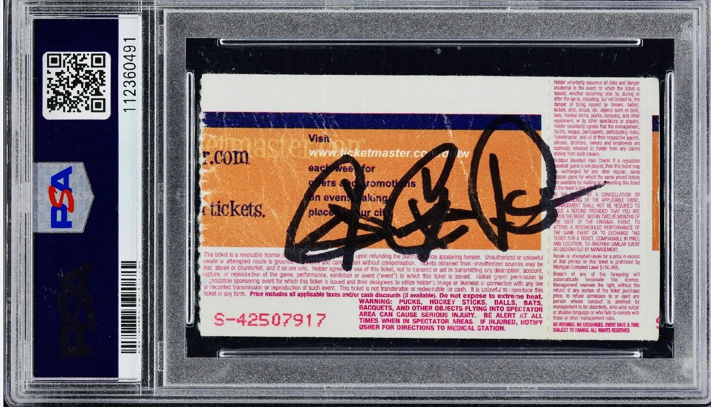Poison Signed 2001 Ticket Autograph Rikki Rockett & CC DeVille PSA/DNA, image 2