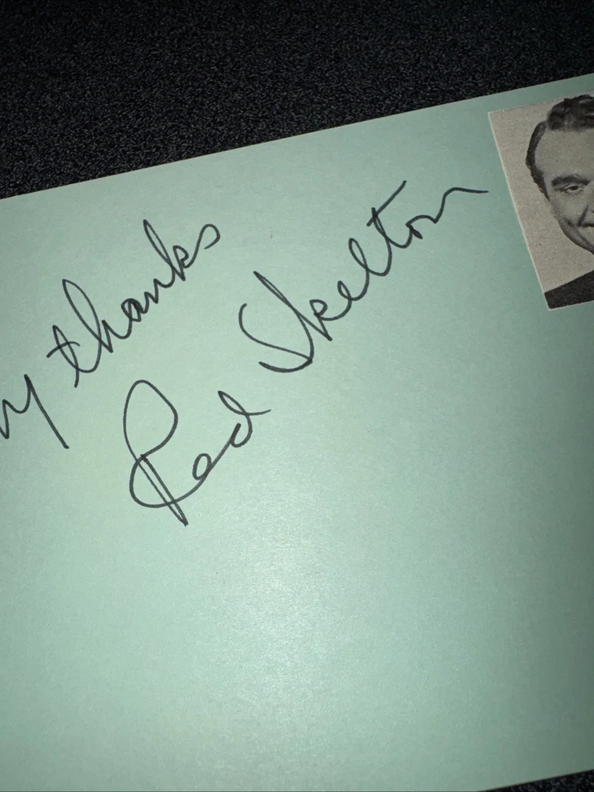 Red Skelton — Red Skelton Autographed Signed 4x6 Index Card Legends, image 2