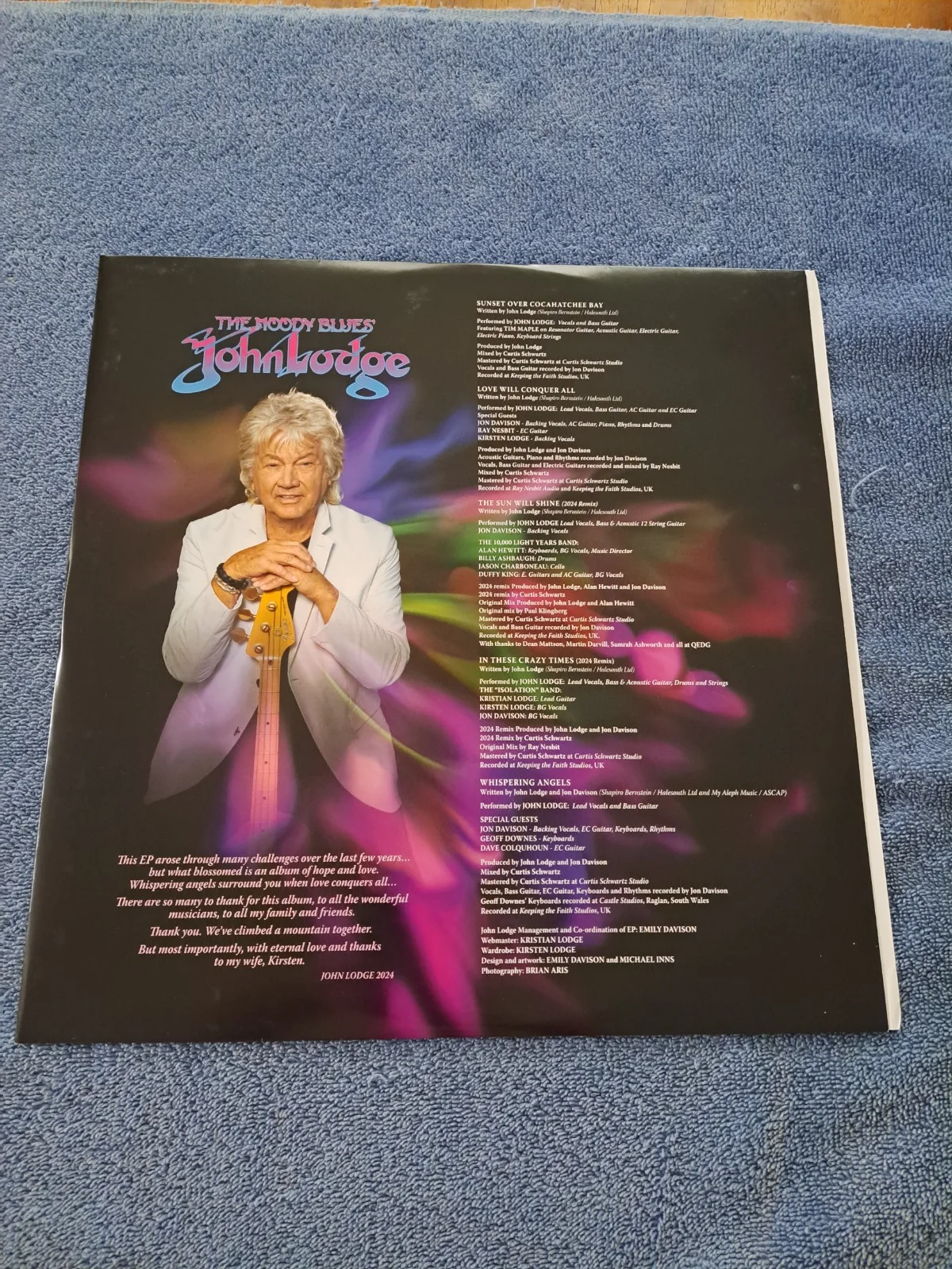 HALL OF FAMER JOHN LODGE OF THE MOODY BLUES SIGNED LOVE CONQUERS ALL VINYL JSA, изображение 4
